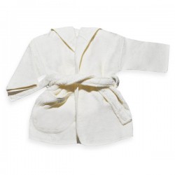 Baby badjasje met naam - grijs