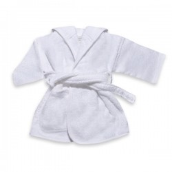 Baby badjasje met naam - grijs